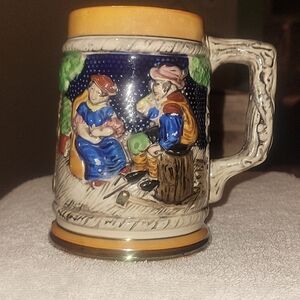 Beer Stein 5 1/2", German Style made in Japan vintage. Nice condition.